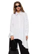 Camasa dama alba premium din bumbac cu croi modern asimetric