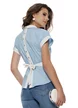 Cămașă damă baby blue cu guler alb, talie marcată și detalii elegante Fofy