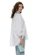 Camasa dama eleganta alba din bumbac 100% cu esarfa satinata aqua