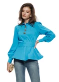 Camasa dama eleganta Fofy cu peplum amplu si ornamente cu cristale picture - 1