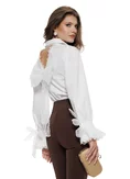 Camasa dama Fofy alba premium cu dantela spate si funda mare organza picture - 6