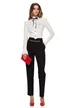 Camasa dama Fofy alba premium cu jabou elaborat din dantela si snur negru detasabil picture - 3