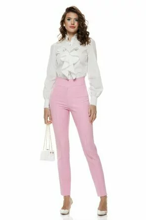 Camasa dama Fofy ecru premium din poplin cu jabou conturat cu dantela delicata