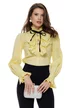 Camasa dama Fofy galbena cu jabou nasturi bijuterie si siretel detasabil colorat