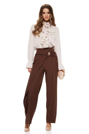 Camasa dama ivory eleganta premium cu jabou floare si perle aplicate