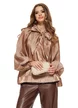 Camasa dama mocca mouse din organza sidefata premium cu fundita