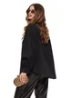 Camasa dama neagra eleganta din bumbac premium cu accesorii maxi aurii