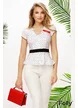 Camasa Fofy cu peplum si nasturi rosii decorativi