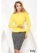 Camasa Fofy dama galbena cu pliuri frontale si peplum elegant