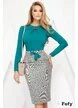 Camasa Fofy verde cu fronseuri elegante si accesoriu decorativ