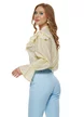 Compleu dama elegant baby blue sacou cu revere si cordon pantalon conic