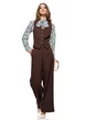 Compleu dama elegant maro vesta cu pantalon larg si curea picture - 1