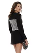 Compleu dama elegant negru cu aplicatii de dantela stil corset si pantalon scurt