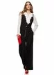 Compleu dama elegant negru vesta cu pantalon larg si curea