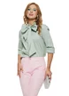Compleu dama elegant roz sacou cu revere si cordon pantalon conic
