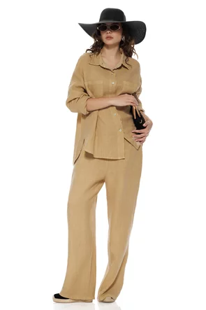 Compleu dama premium fango din in 100% camasa si pantalon