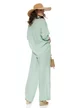 Compleu dama premium verde menta din in 100% camasa si pantalon