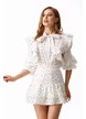Compleu dama spectaculos cloud dancer cu inimioare fusta cu volane si bluza cu funda