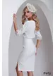 Compleu elegant dama Fofy alb sacou si fusta conica cu aplicatie de dantela premium cu paiete fine argintii