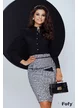 Fusta conica Fofy midi cu peplum asimetric in forma de spirala
