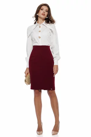 Fustă dama Fofy eleganta conica bordo premium