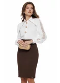 Fustă dama Fofy eleganta conica maro premium picture - 2