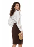 Fustă dama Fofy eleganta conica maro premium picture - 3