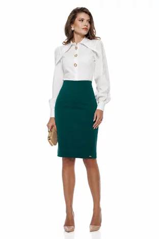 Fustă dama Fofy eleganta conica verde premium