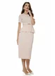 Fusta dama tricotata premium roz plisata midi