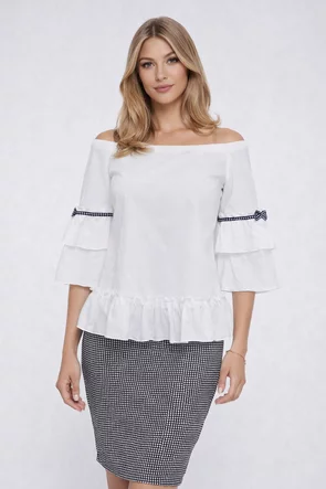 Fustă Fofy bleumarin eleganta conică buline delicate