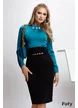 Fusta Fofy eleganta conica neagra cu talie inalta si aplicatie aurie cu strassuri