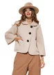 Jacheta dama bej croi retro cu guler buzunare si nasturi maxi
