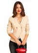 Jacheta dama eleganta din tricot premium crem cu decolteu petrecut si conturat cu broderie cu paiete picture - 1