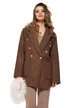 Jacheta dama maro stil sacou din tricot plusat bumbac cu lana
