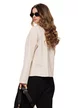 Jacheta dama premium crem din bumbac cu croi modern si si nasturi