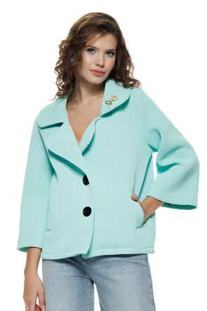 Jacheta dama premium verde menta croi retro si brosa