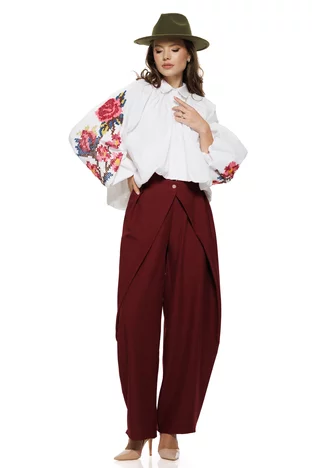Pantalon bordo damă premium Crossover Balloon