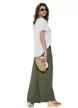 Pantalon dama de vara larg din vascoza premium olive