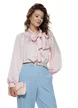 Pantalon dama elegant baby blue wide cu buzunare si curea
