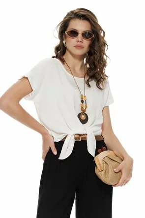 Pantalon dama negru din vascoza premium cu curelusa impletita