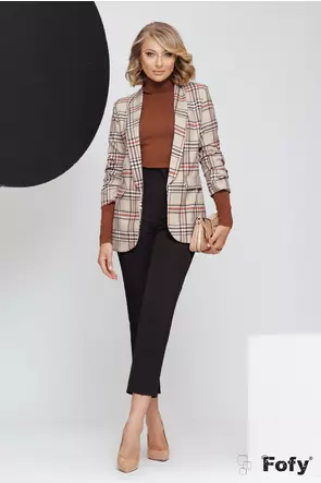 Pantalon dama office negru elegant cu talie inalta  cu pense de cambrare