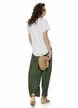 Pantalon dama olive cu pense din vascoza racoroasa cu esarfa bohemian