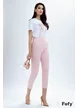 Pantalon dama roz elegant cu talie inalta si pense de cambrare