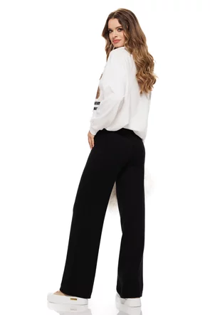 Pantalon dama tricotat negru lejer din vascoza premium
