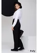 Pantaloni cargo dama negri material premium cu cadere si pense duble