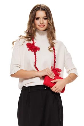 Pantaloni dama cu talie inalta si pense croi larg si cordon