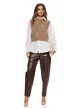 Pantaloni dama din piele ecologica mocca mouse premium
