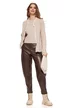 Pantaloni dama din piele ecologica mocca mouse premium