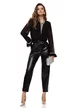 Pantaloni dama din piele ecologica negru premium talie inalta