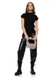 Pantaloni dama din piele ecologica negru premium talie inalta